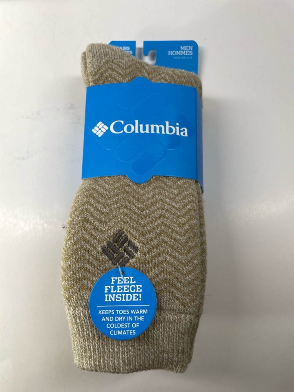 Columbia Men’s lightweight thermals  Fleece-Lined Socks size 6-12 2 pairs pack